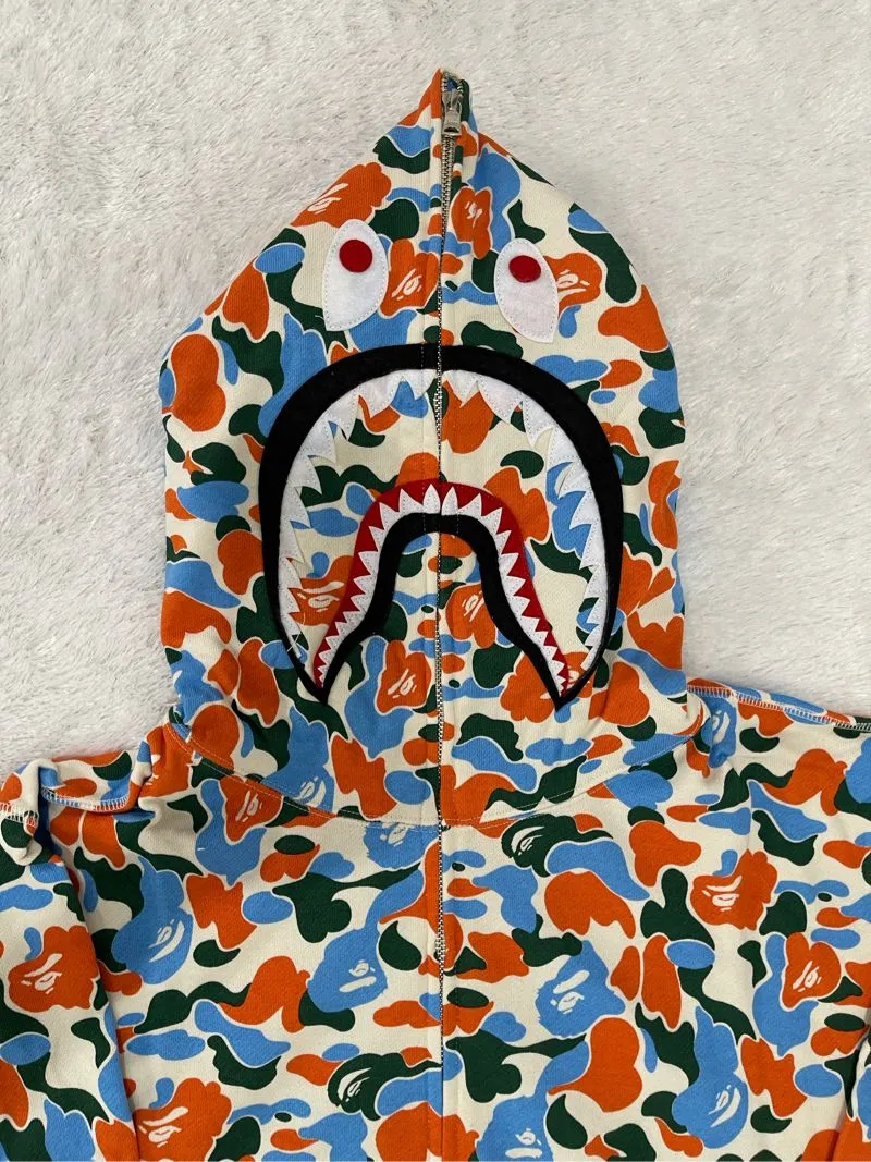 Fullzip hoodie bape shark indonesia camo