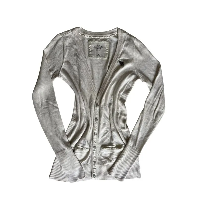 abercrombie & fitch white long cardigan photo 1