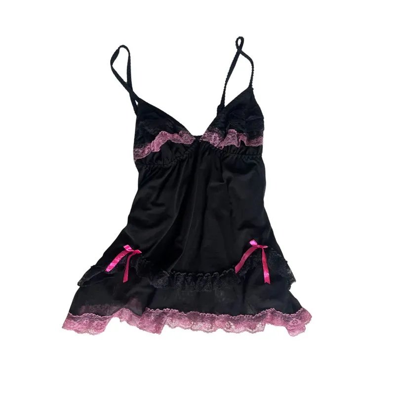 babydoll camisole in black with ribbon detail photo 1
