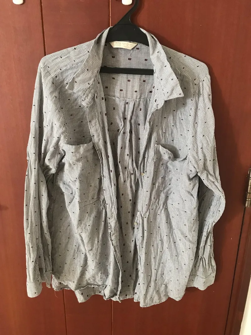 ZARA Casual Muslim Shirt Wanita white black gray photo 1