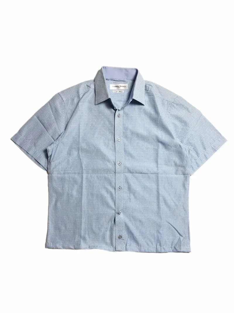 Streetwear Vintage Casual shirt Pria white blue photo 1