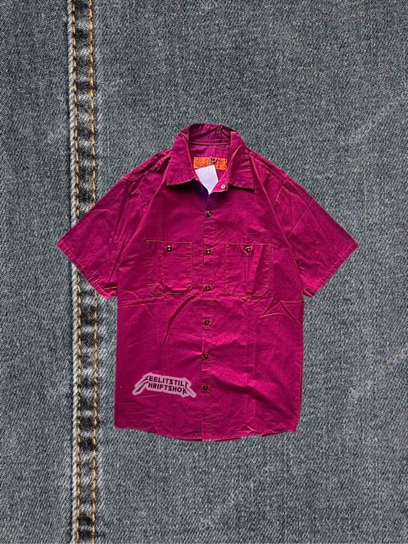 Vintage RedKap USA Basic Burgundy Drill Worka Shirt photo 1