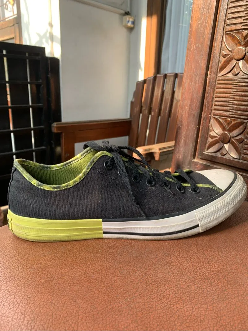 Sepatu converse hitam hijau photo 1