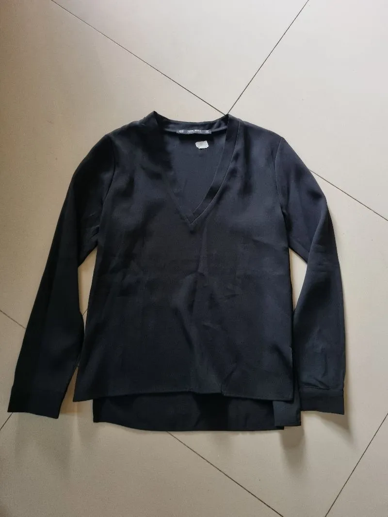 Zara Top Blouse Longsleeve Black / Atasan Blus Wanita photo 1