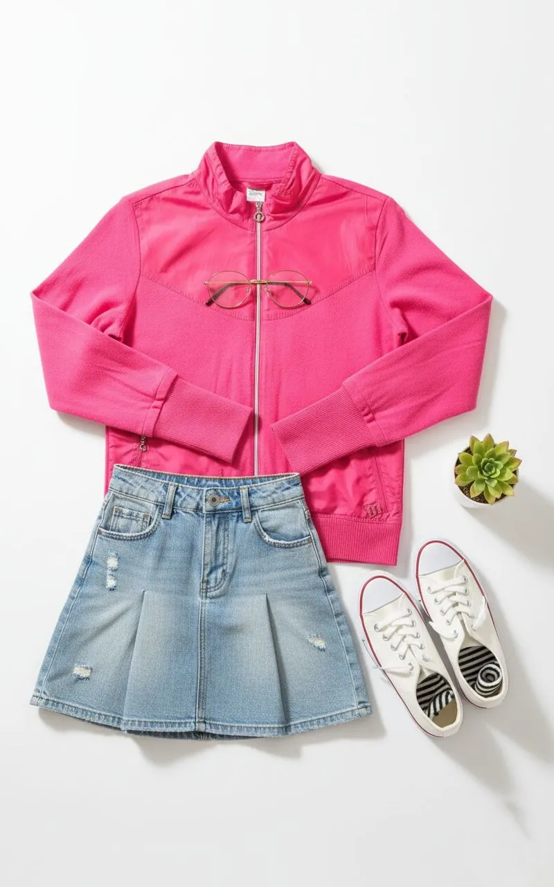 Sweater Golf Zipper Parasut Fuschia Wanita photo 1
