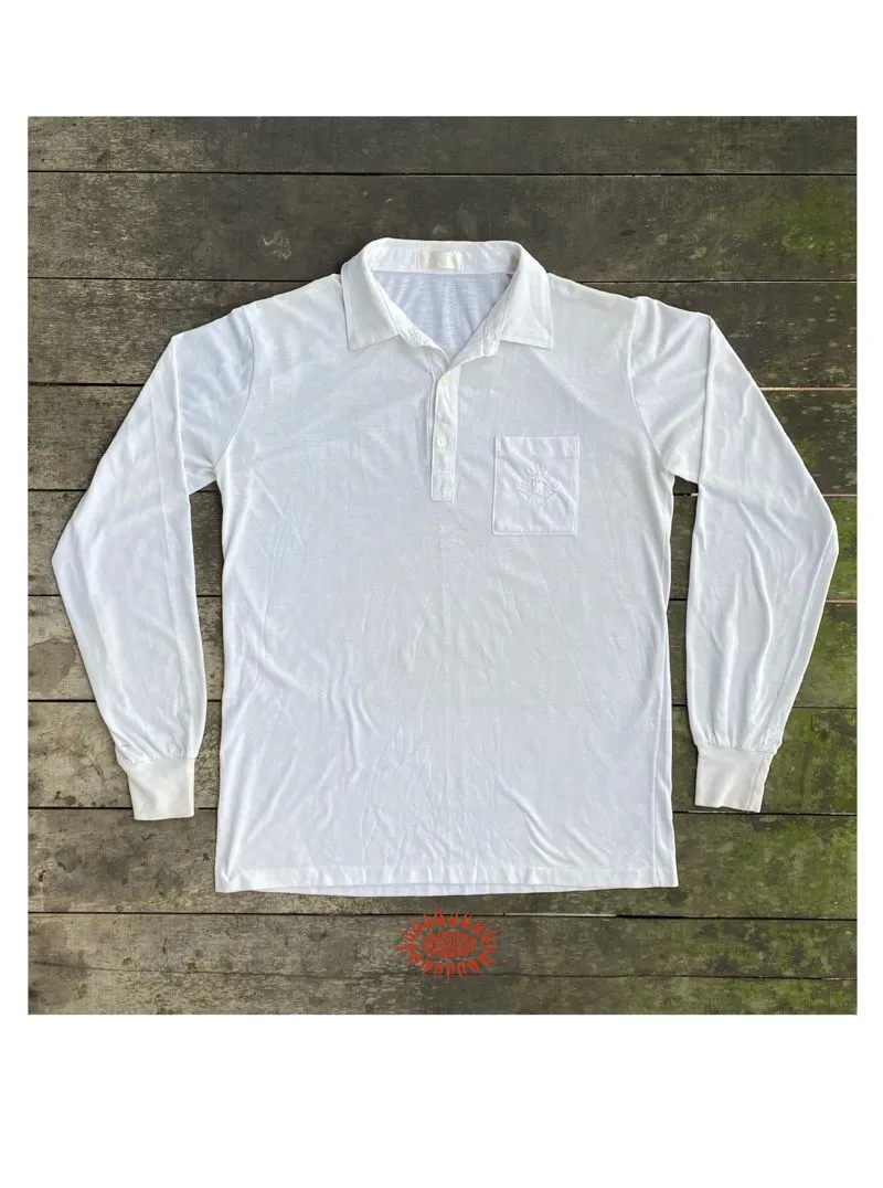 White Casual Polo Shirt • Minimalist • Longsleeve photo 1