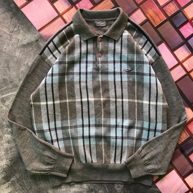 Vtg 90’s Crocodile Half Button Knitwear photo 1