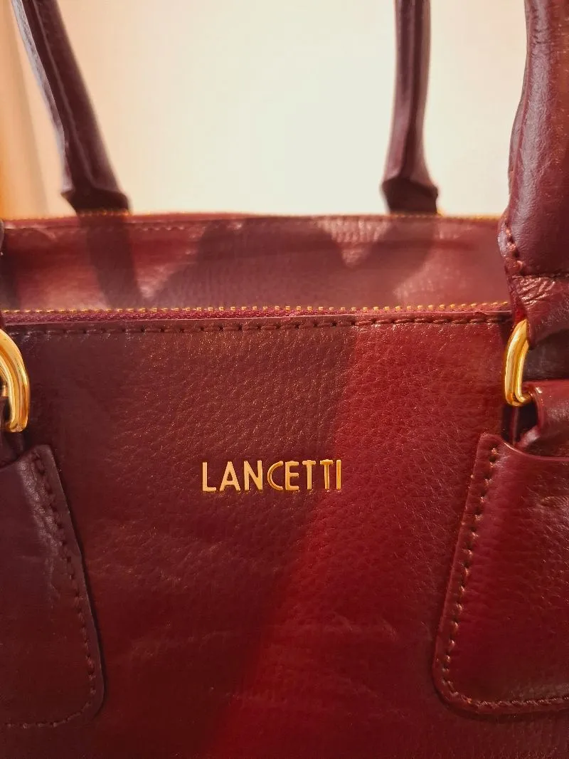 LANCETTI Leather handbags Italy brand colour : Maroon  photo 1