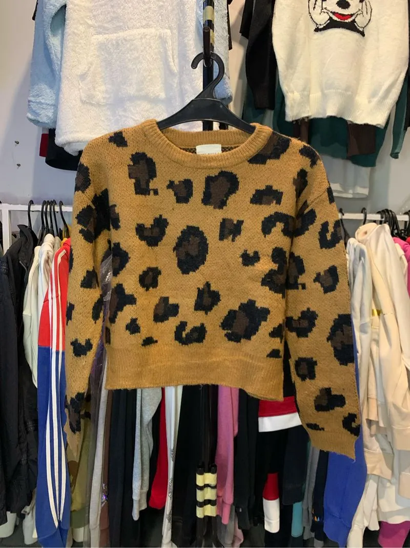 Rajut motif leopard coklat photo 1