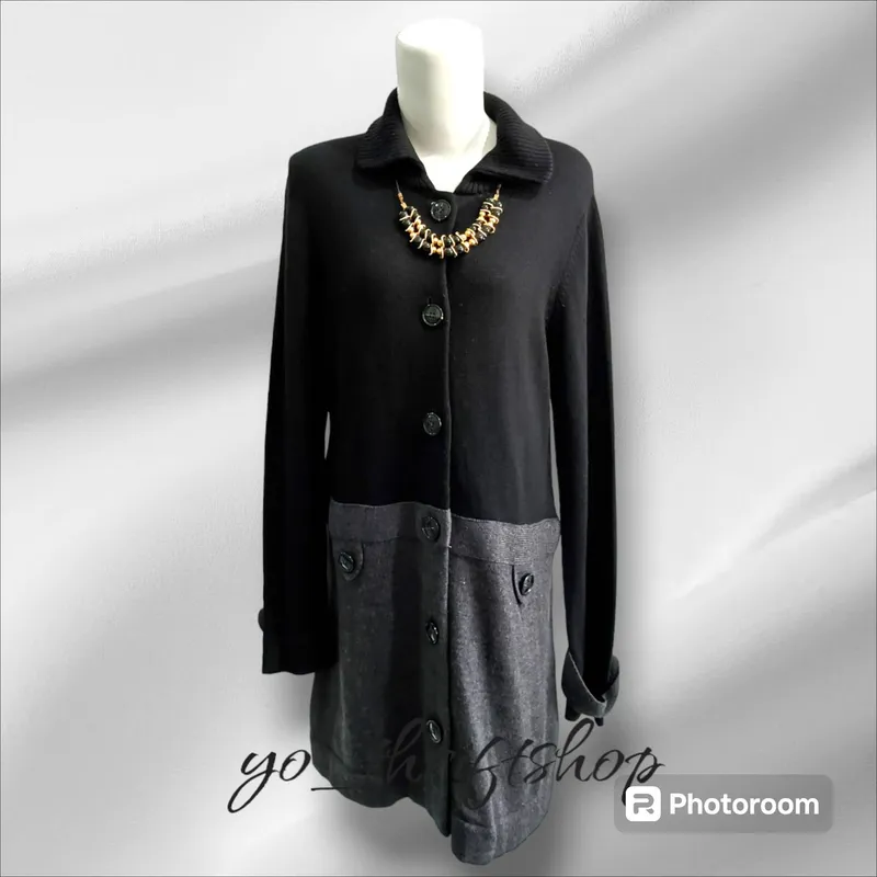 Minimalist Midi dress Wanita black gray photo 1