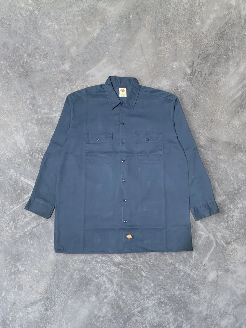 Dickies Work Shirt Navy - Kemeja Kerja Pria photo 1
