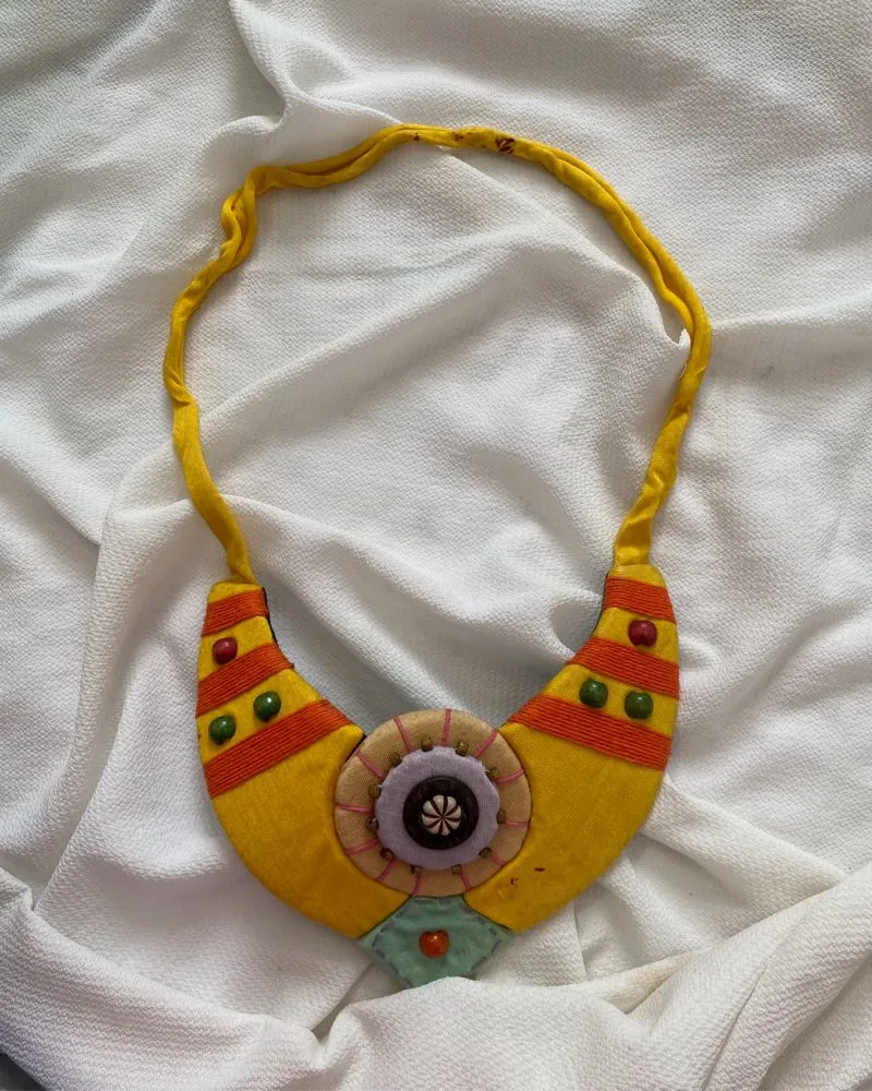 Yellow Fabric Necklace photo 1