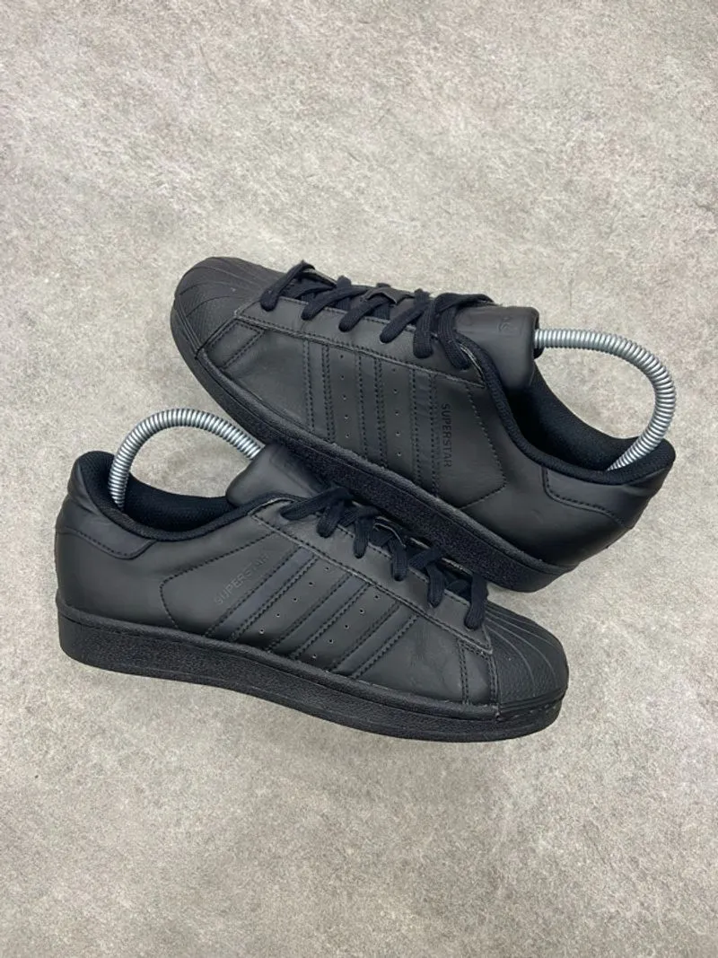 Rare Adidas Superstar Leather Originals Classic Triple Black