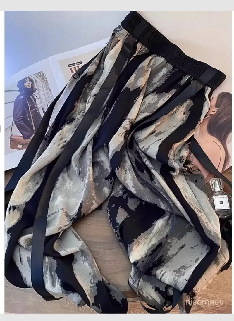 Tie dyed wide leg pants/celana HW kulot panjang photo 1