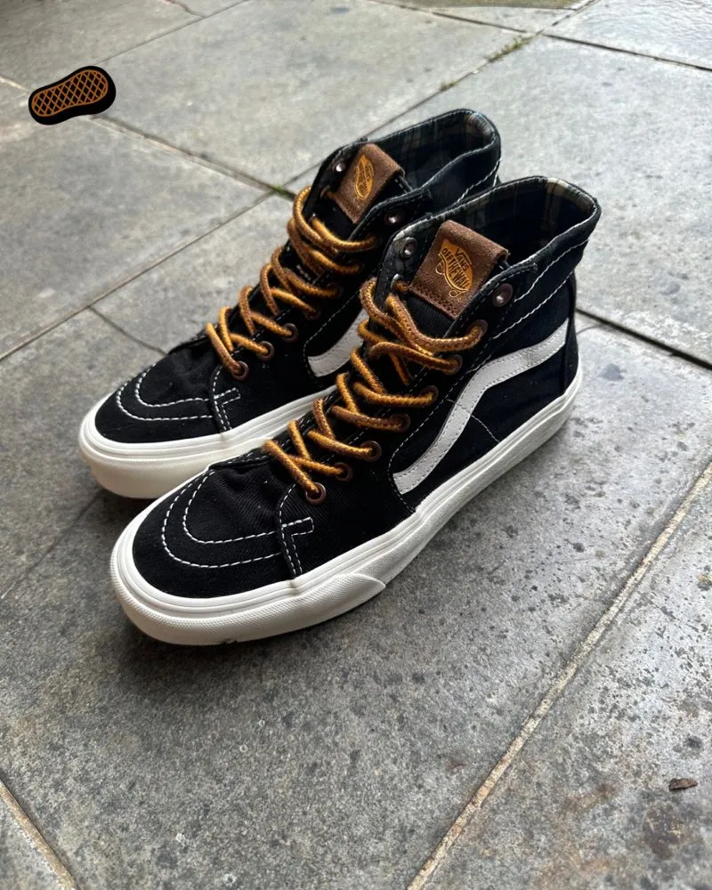 VANS SK8HI BLACK WHITE CORDUROY photo 1