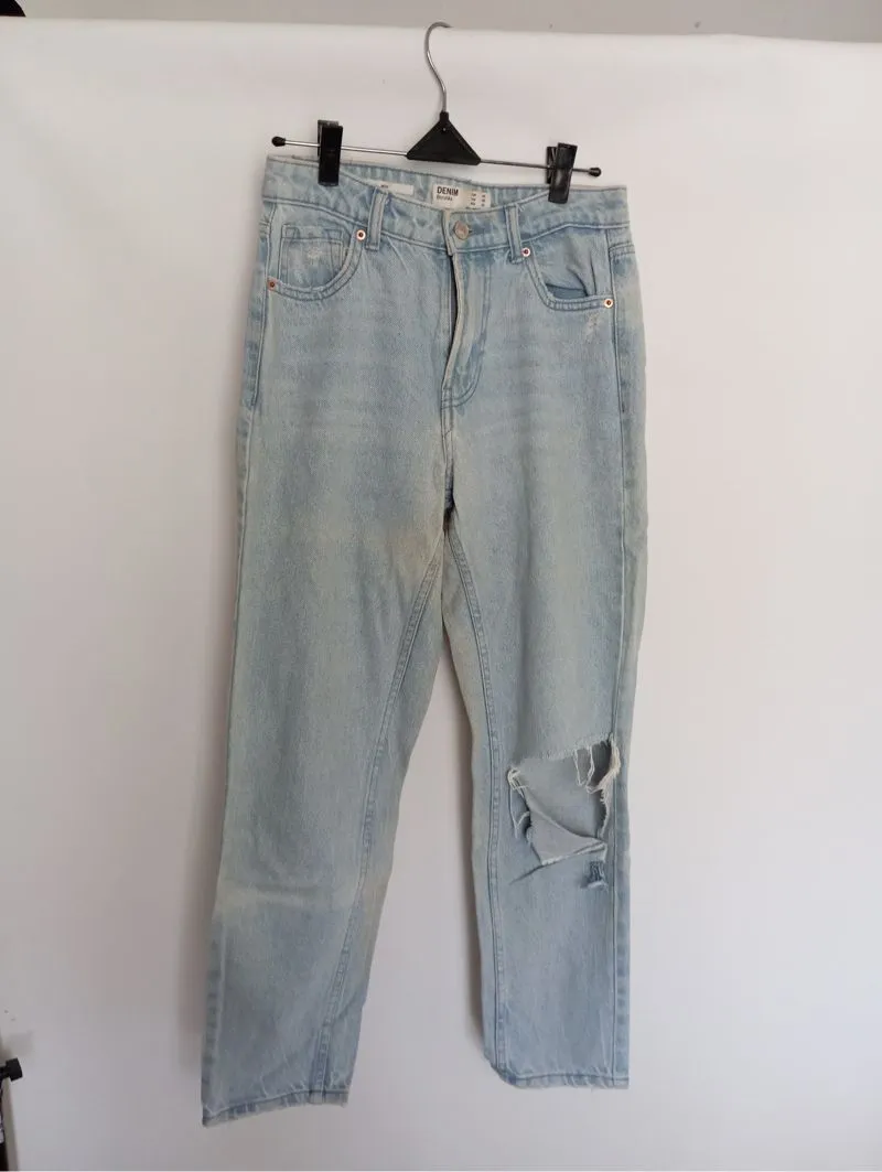 Bershka Streetwear Casual Mom jeans Wanita blue photo 1