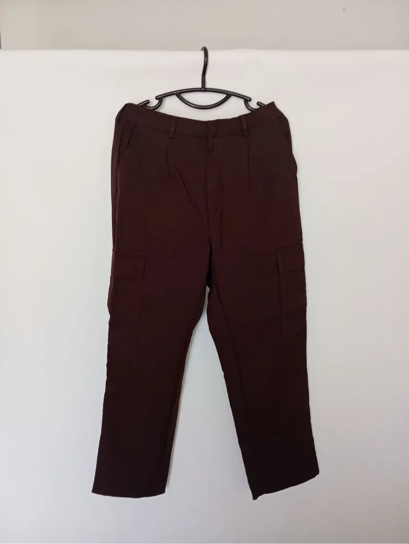 Casual Minimalist Casual trouser Wanita brown photo 1