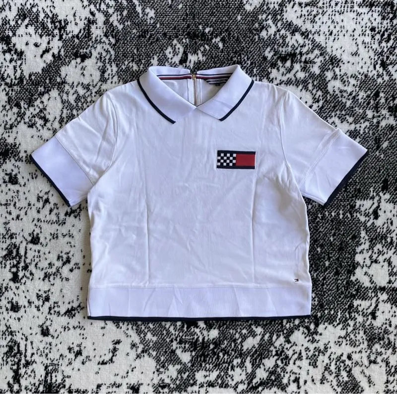 Poloshirt crop Tommy Hilfiger Racing Flag photo 1
