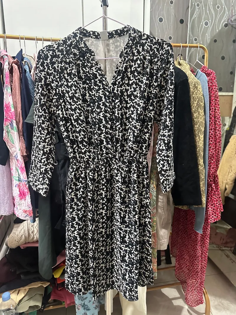 H&M Casual Midi dress Wanita multicolor gray photo 1