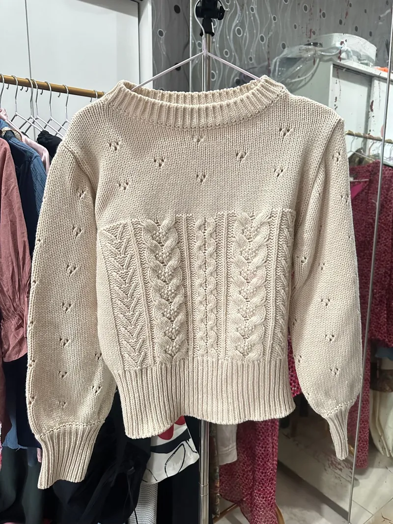 Streetwear Sweater Wanita khaki photo 1