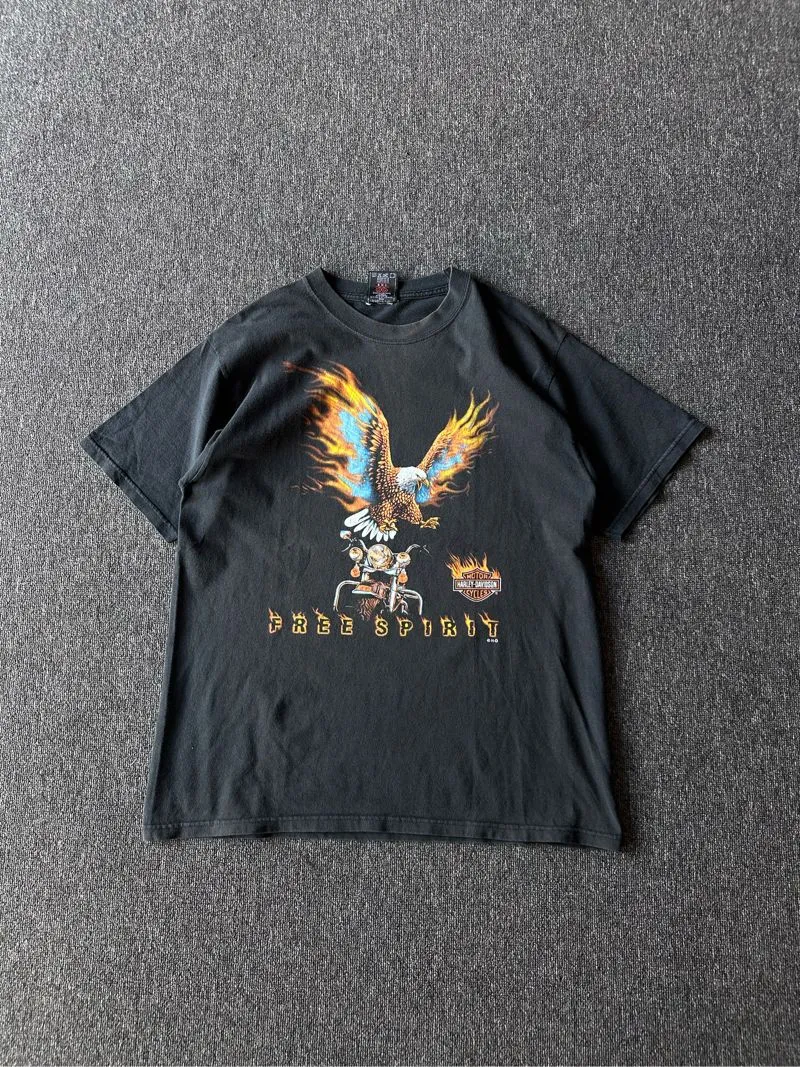 90's Harley davidson flame eagles cancun mexico  •Size : Lar photo 1