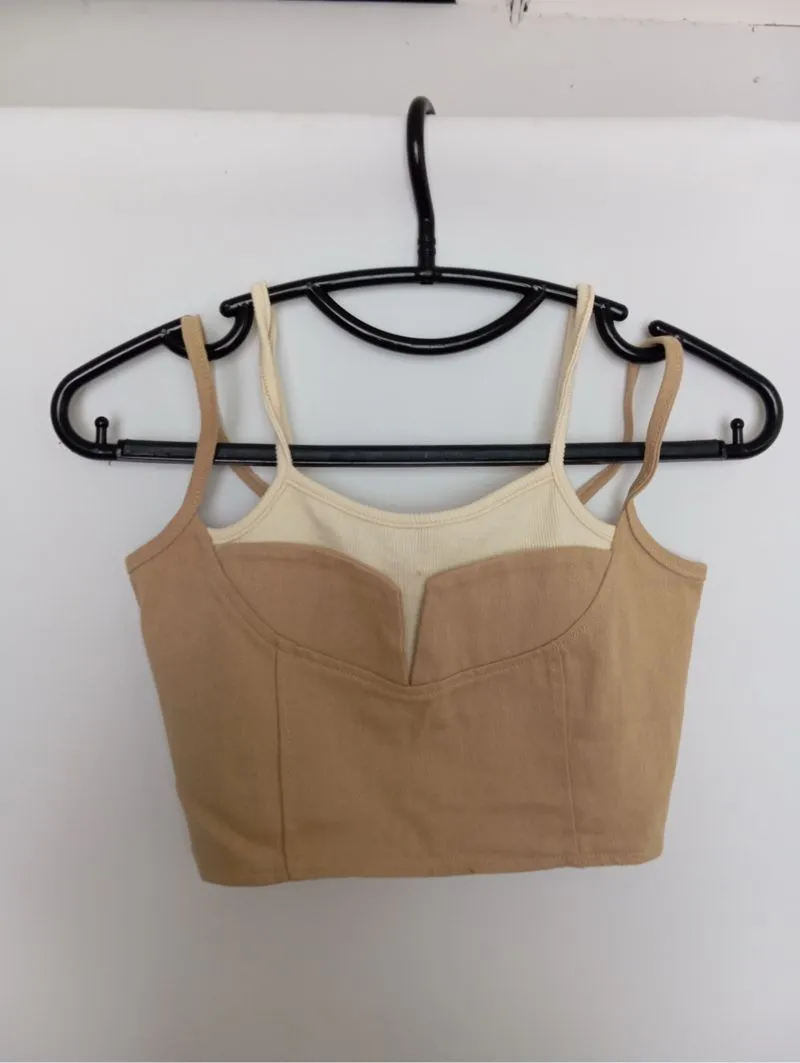 Casual Bralette Wanita white tan photo 1
