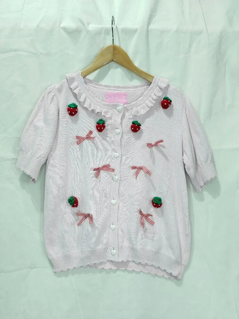 NILE PERCH coquette ribbon cardi crochet vintage loli cospla photo 1