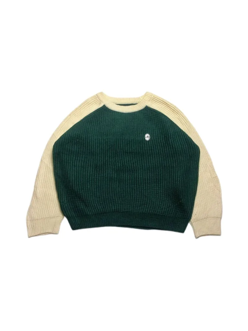 Streetwear Vintage Sweater Pria green cream photo 1