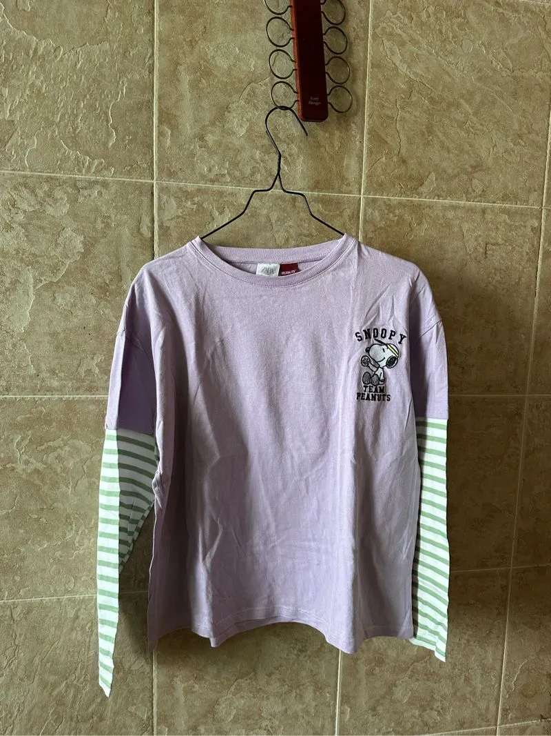 ZARA KIDS PURPLE GREEN WHITE SNOOPY WOODSTOCK photo 1