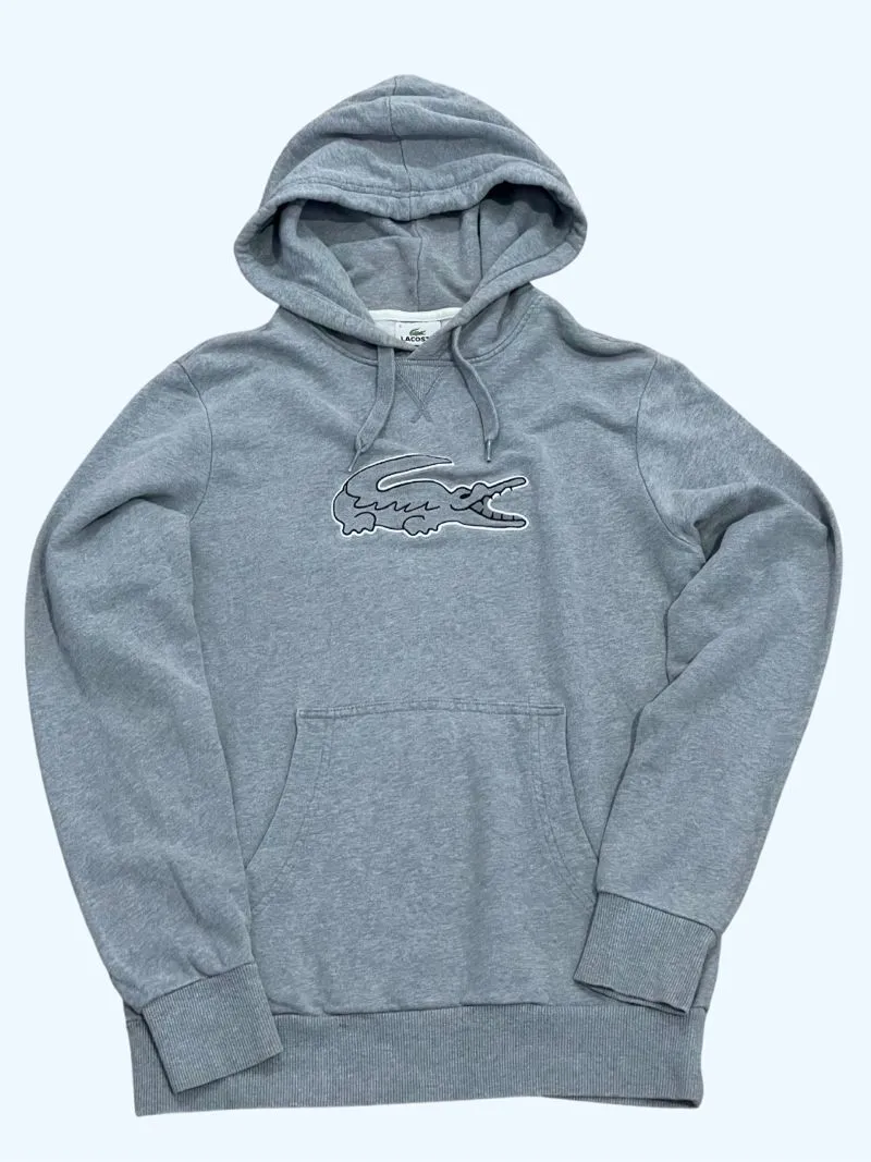 HOODIE LACOSTE BIG LOGO GREY ON GREY photo 1