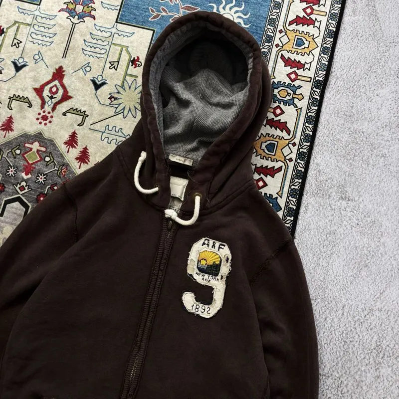 Abercrombie Brown Travis Scott 9 A & F Ziphoodie size XL photo 1