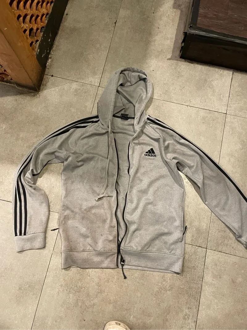 Gray Adidas Hoodie Zipper Jacket photo 1