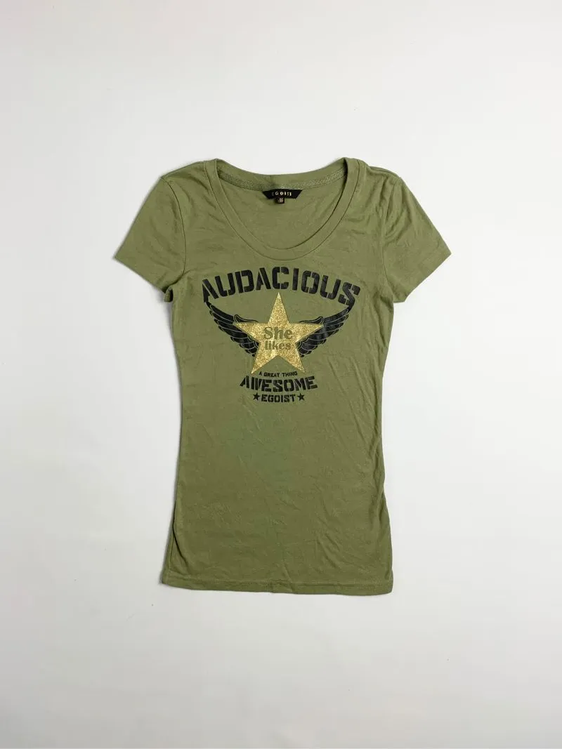 Y2k Egoist Tee With Military Graphic photo 1