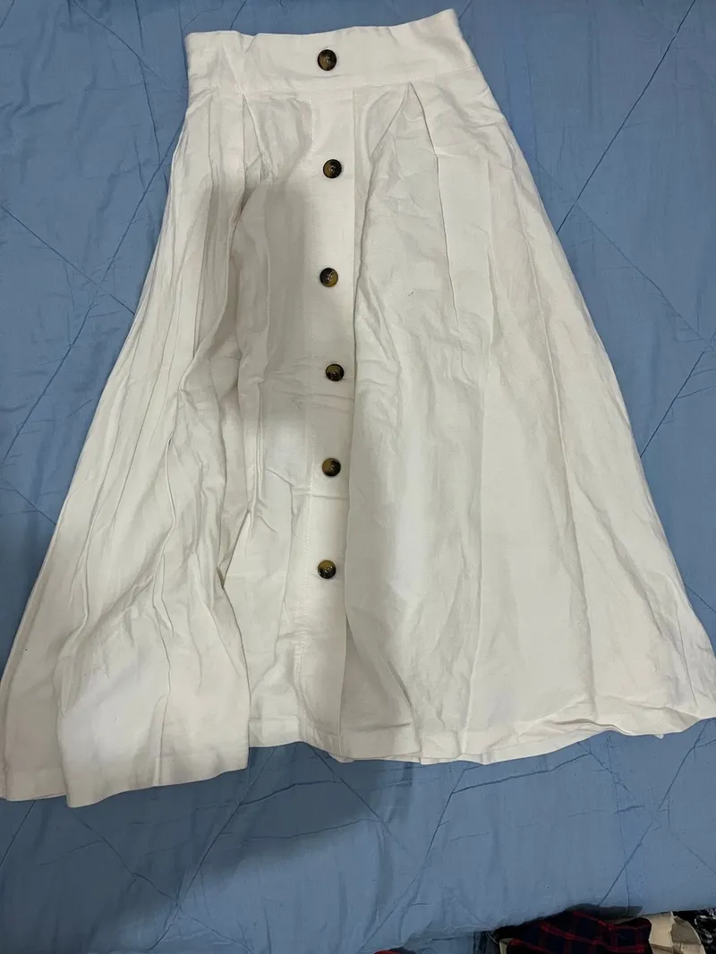 Luxury Minimalist Skirt Wanita white photo 1