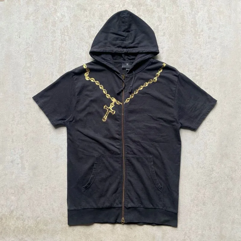 Bagarch Cross Chain Zip Up Hoodie Gothic Style   photo 1