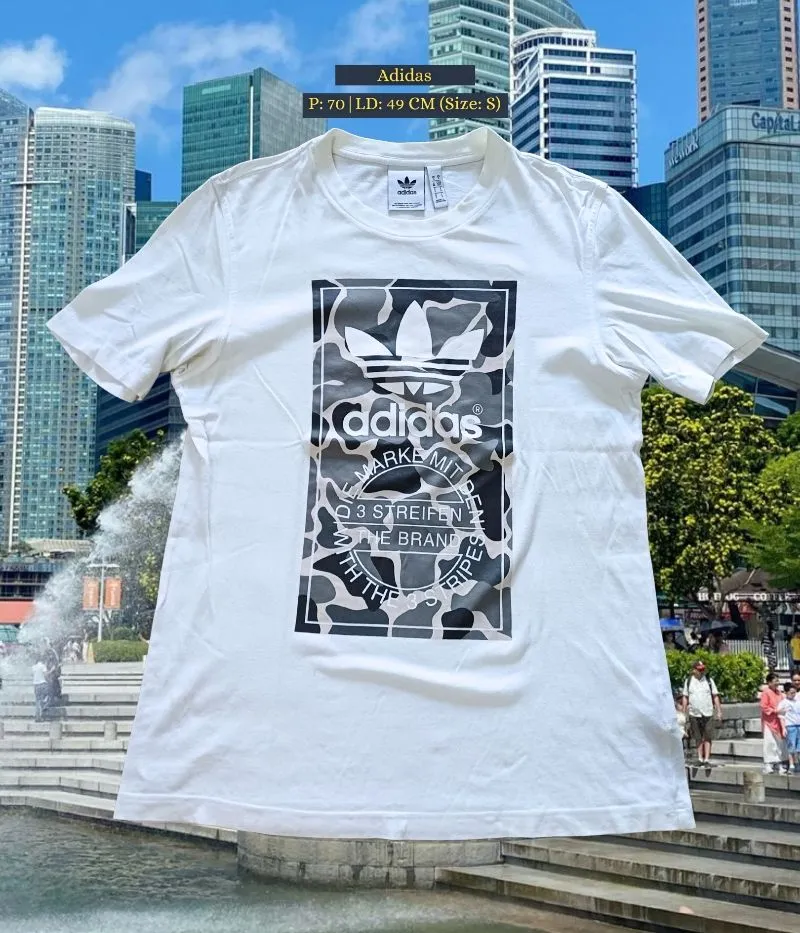 Adidas Men Graphic Camouflage Kaus Kaos Tee Cotton White photo 1