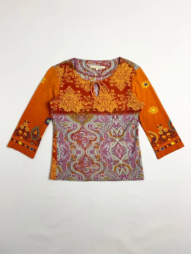 Y2k TOMBOY Tee With Turkey Art Floral Graphic photo 1