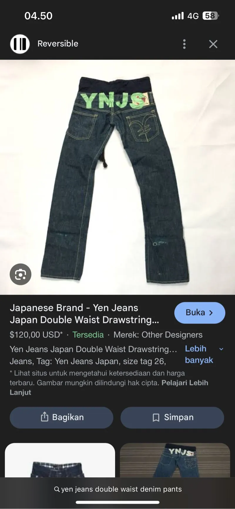 Womens Jeans Double Zero Pants Size Vintage 00s Tech-Too Double Waist Multi  Pocket Pants, Fesyen Pria