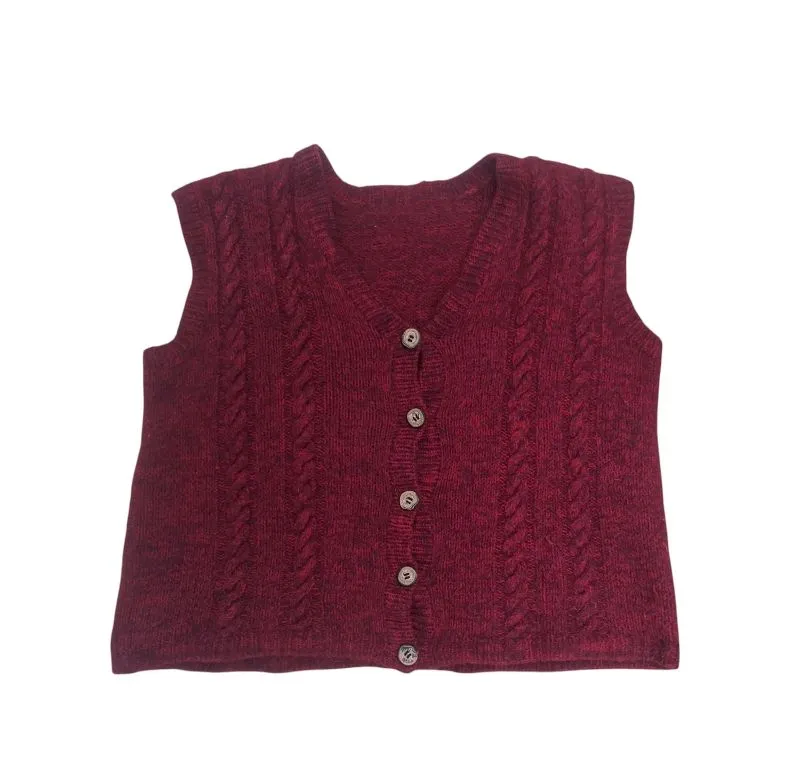 Vest cardigan mohair knitwear cable photo 1