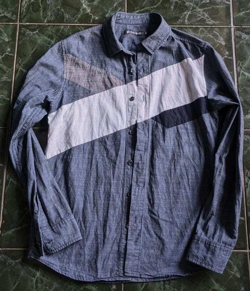 Kemeja Hangten Semi Corduroy Grey Navy photo 1