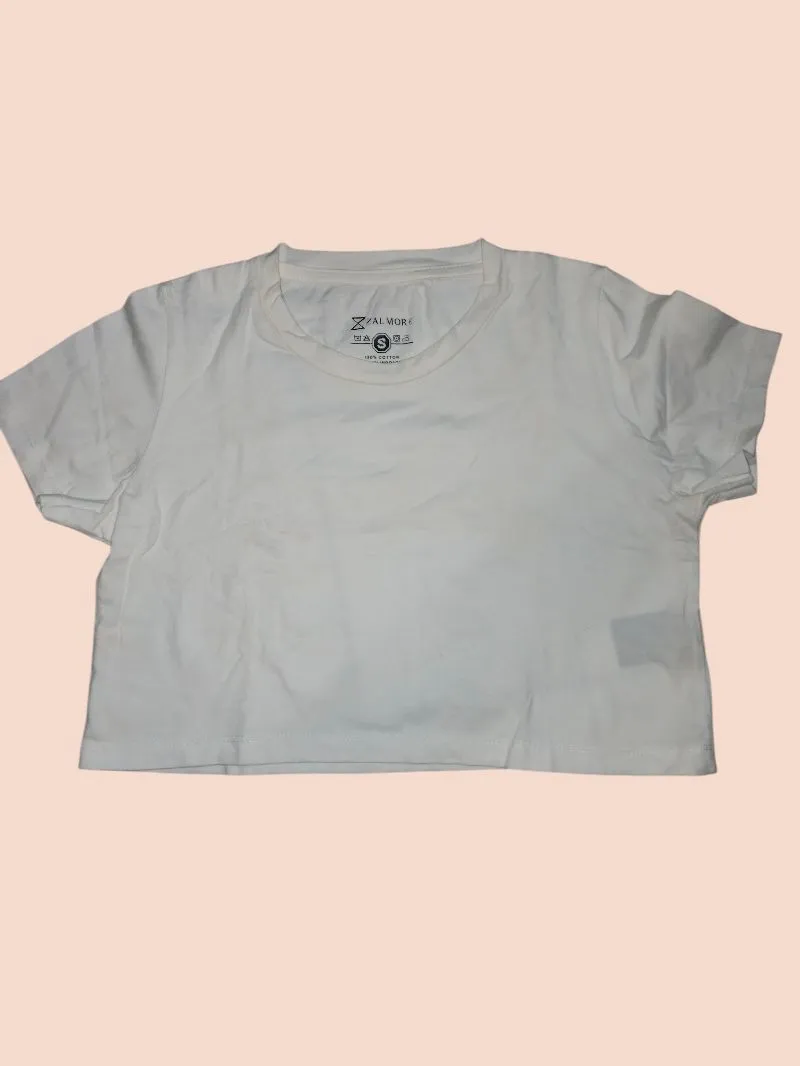 Kaos Putih Crop Basic photo 1