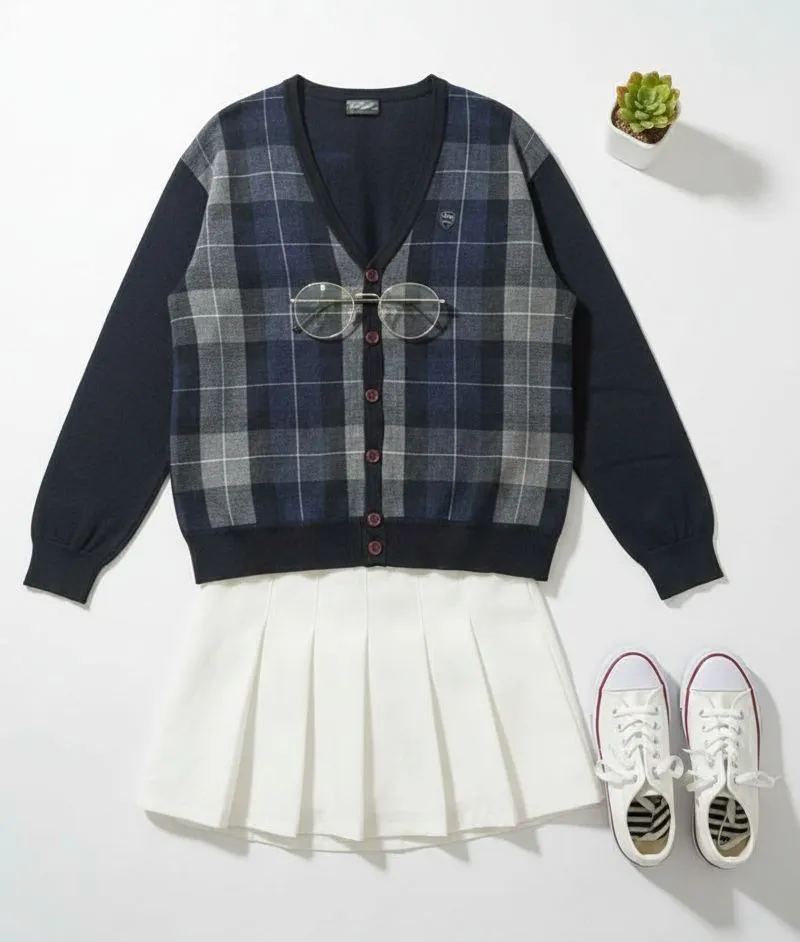 CROCODILE Carigan Tartan Pria/Wanita photo 1