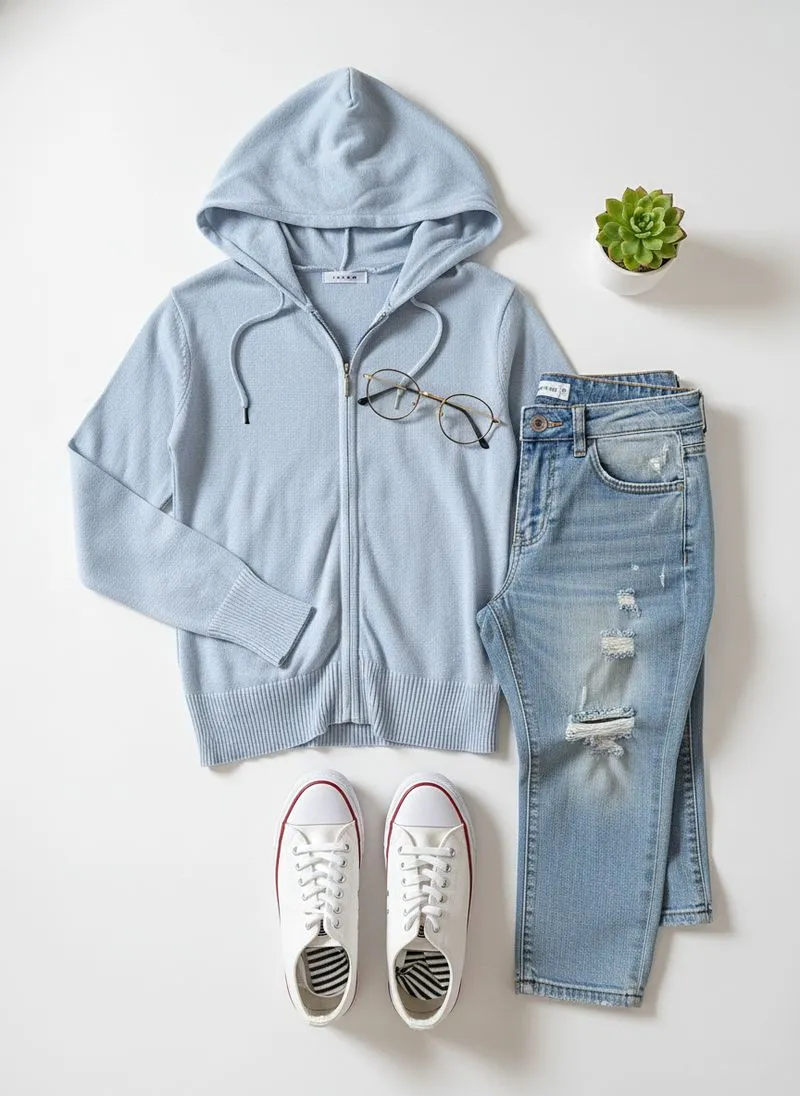 Cardigan Hoodie Zipper Wanita photo 1