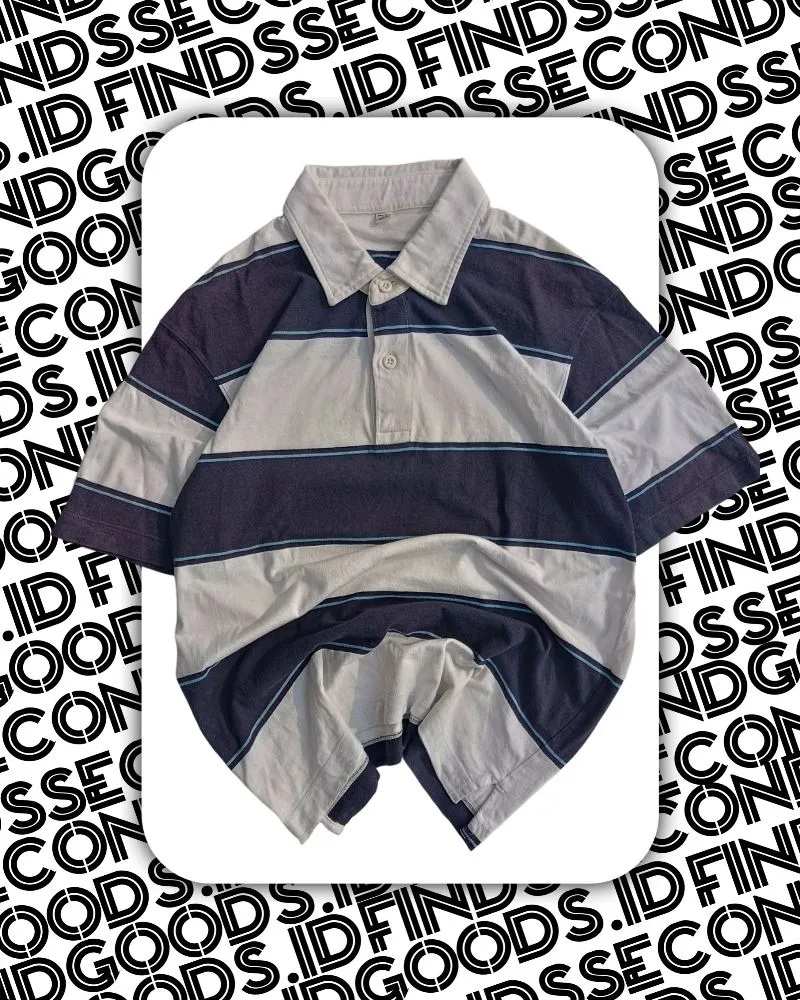 POLO SHIRT  UNIQLO SALUR BIRU PUTIH (SALUR DILAN)  photo 1