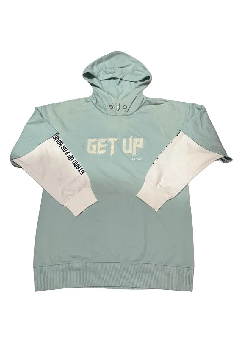 Hoodie Two Tone Mint White "GET UP" sixty one brand photo 1