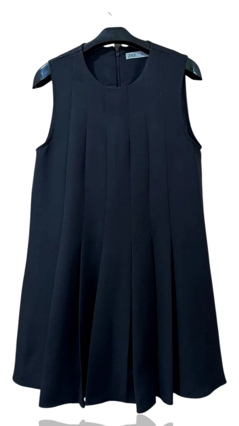 ZARA Top Blouse Plisket hitam photo 1