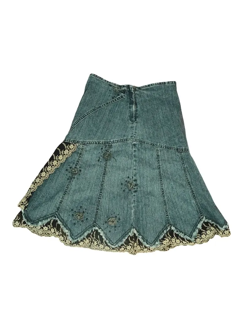 Lace denim skirt photo 1