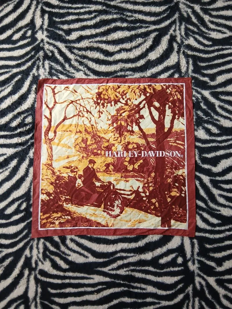 Vtg Harley Davidson Bandana photo 1