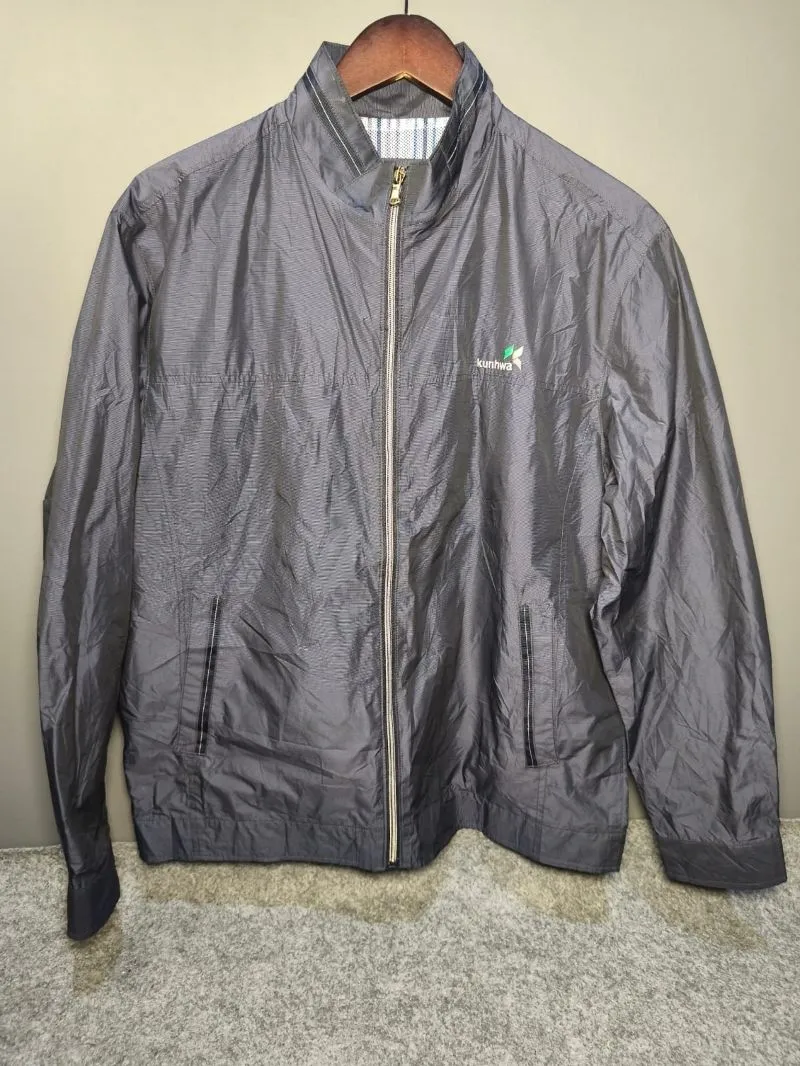 Jaket Windbreaker Pria Kunhwa Waterproof Stylish Abu-abu photo 1
