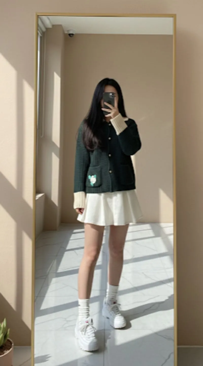 Cardigan Rajut Handmade Emerald Green Wanita photo 1